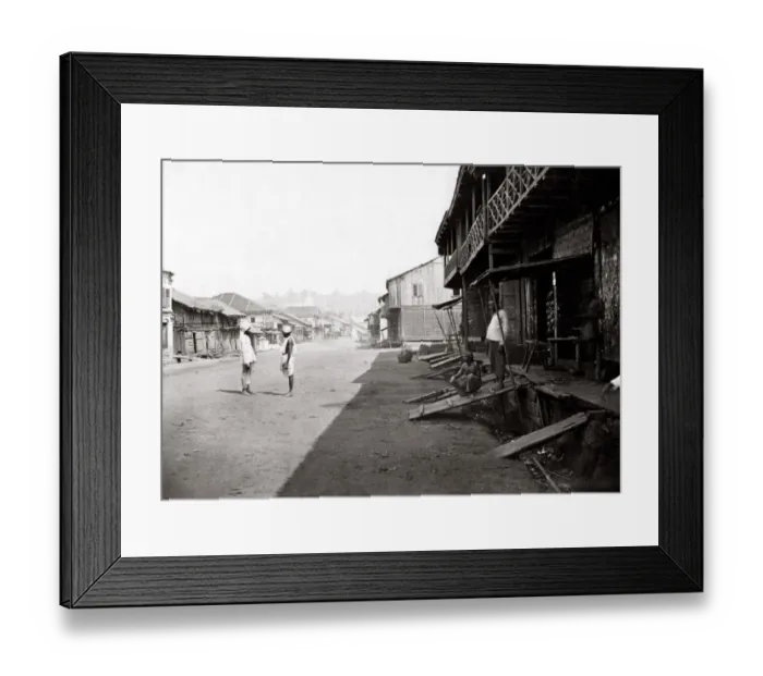 Framed Print : Burma - street in Moulmein Mawlamyine Myanmar Framed Print : Burma - street in Moulmein Mawlamyine Myanmar