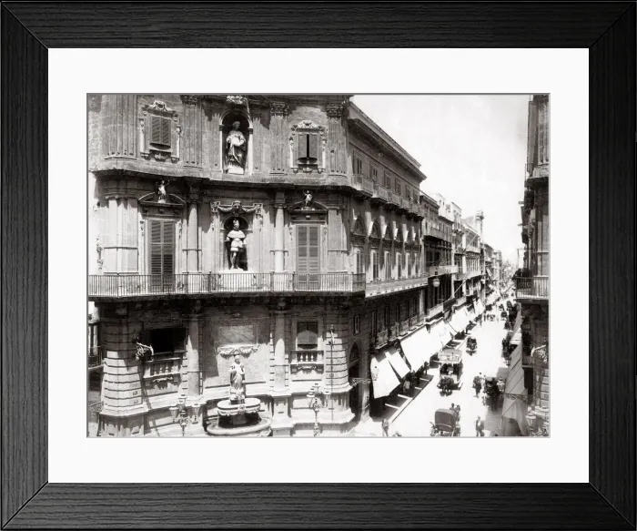 Framed Print : c. 1880s Piazza Vigliena, Palermo, Italy Framed Print : c. 1880s Piazza Vigliena, Palermo, Italy