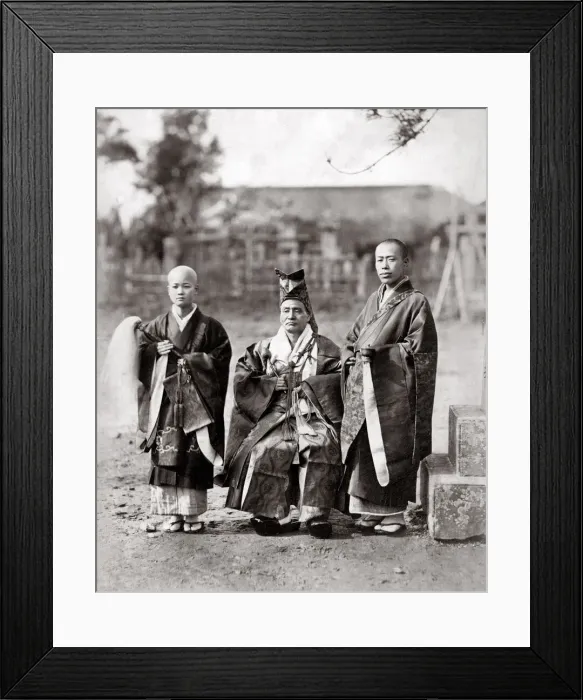 Framed Print : c. 1880s Japan - Buddhist priests Framed Print : c. 1880s Japan - Buddhist priests