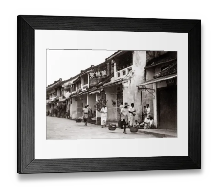 Framed Print : c. 1900 Batavia Jakarta Indonesia Dutch East Indies - street scene in Chinatown Framed Print : c. 1900 Batavia Jakarta Indonesia Dutch East Indies - street scene in Chinatown