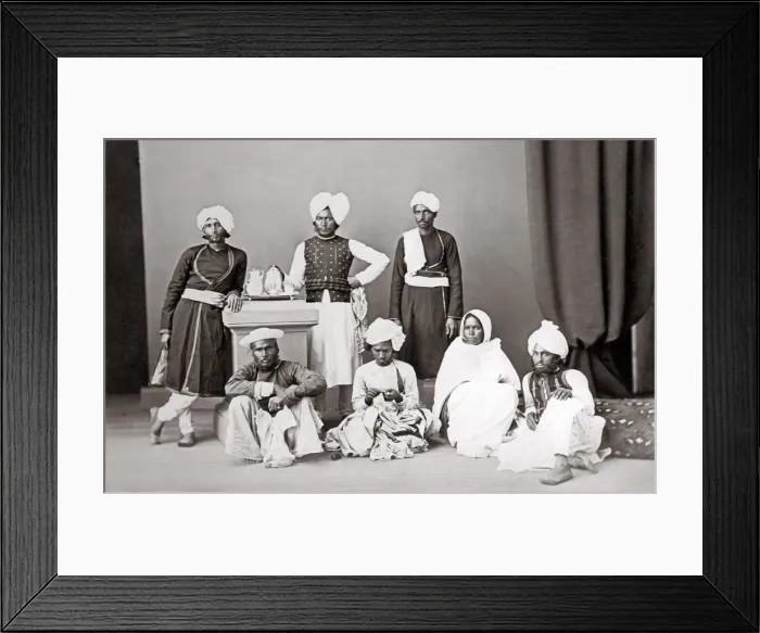 Framed Print : c. 1860s India - household servants Framed Print : c. 1860s India - household servants