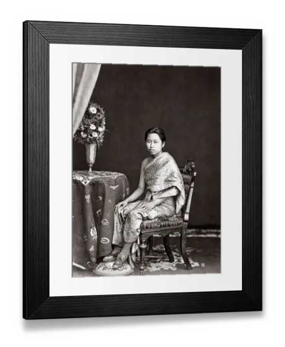Framed Print : Thailand Siam royal princess or consort, Rama V Framed Print : Thailand Siam royal princess or consort, Rama V