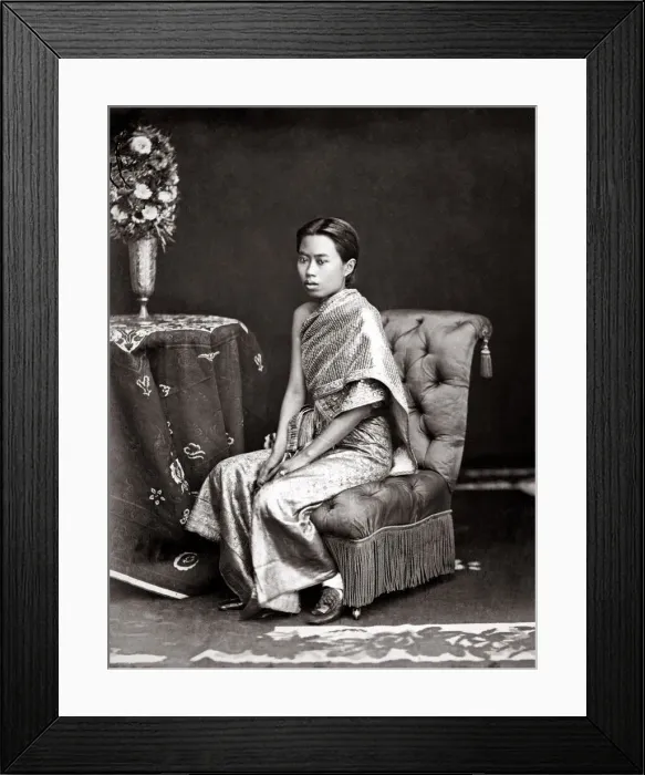Framed Print : Thailand Siam royal princess or consort, Rama V Framed Print : Thailand Siam royal princess or consort, Rama V
