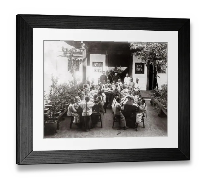 Framed Print : c. 1880 South East Asia - Chinese boys school Singapore Framed Print : c. 1880 South East Asia - Chinese boys school Singapore