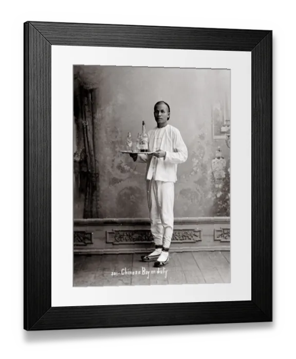 Framed Print : c. 1880 South East Asia - Chinese servant, Singapore Framed Print : c. 1880 South East Asia - Chinese servant, Singapore