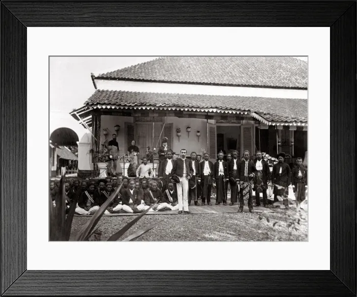 Framed Print : Dutch colonial bungalow Indonesia, Dutch East Indies Framed Print : Dutch colonial bungalow Indonesia, Dutch East Indies