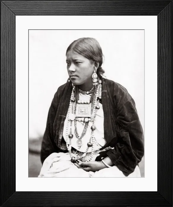 Framed Print : c. 1860s India - Bhutia woman Tibet Nepal Sikkim Framed Print : c. 1860s India - Bhutia woman Tibet Nepal Sikkim