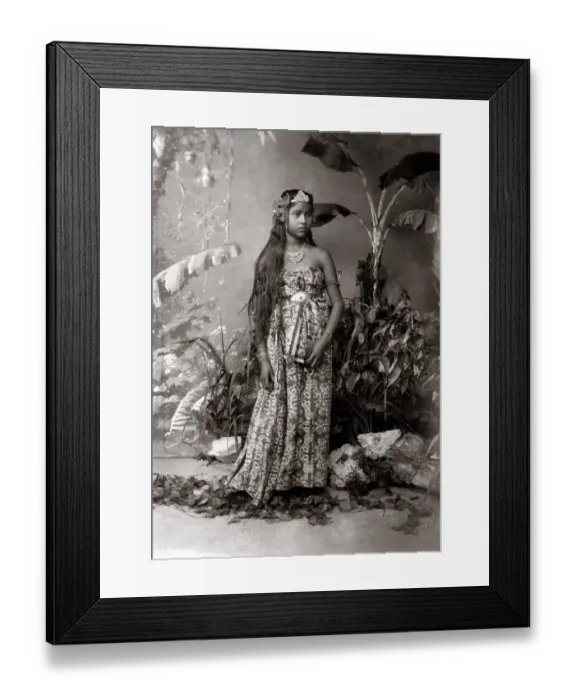 Framed Print : c. 1880s Dutch East Indies Indonesia - young woman Framed Print : c. 1880s Dutch East Indies Indonesia - young woman