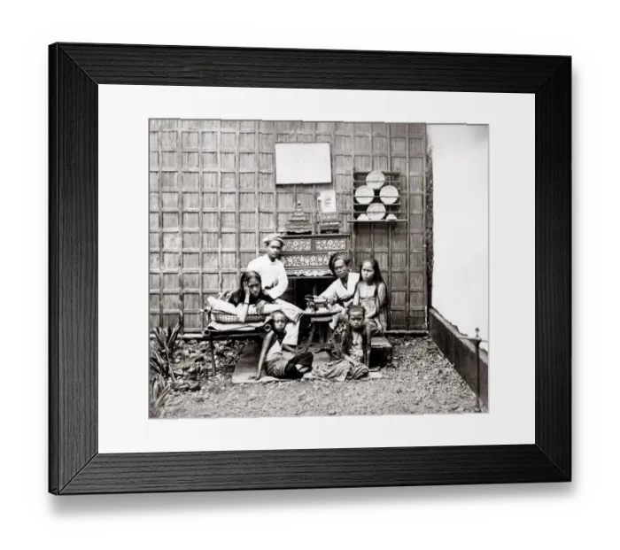 Framed Print : Malay family Dutch East Indies, Java, Indonesia Framed Print : Malay family Dutch East Indies, Java, Indonesia