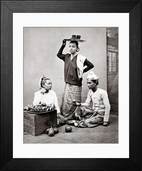 Framed Print : Bazaar Girls Dutch East Indies, Java, Indonesia Framed Print : Bazaar Girls Dutch East Indies, Java, Indonesia