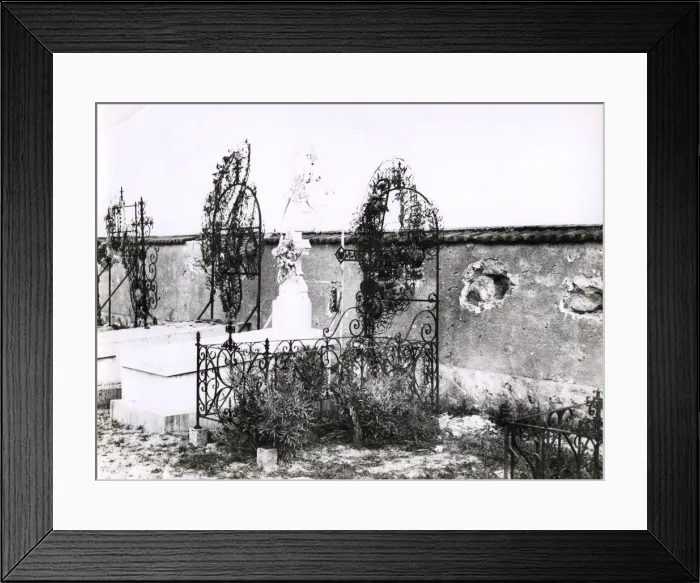 Framed Print : WWI: bomb damage in a graveyard, Chambry, France Framed Print : WWI: bomb damage in a graveyard, Chambry, France