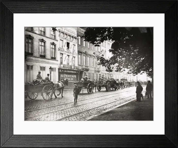 Framed Print : WWI: German transport, occupation of Brussels Framed Print : WWI: German transport, occupation of Brussels