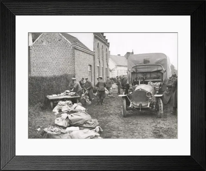 Framed Print : WWI: Mail bags, military post office Framed Print : WWI: Mail bags, military post office