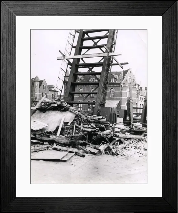 Framed Print : WWI: damaged bridge, Willebroek, Antwerp, Belgium Framed Print : WWI: damaged bridge, Willebroek, Antwerp, Belgium