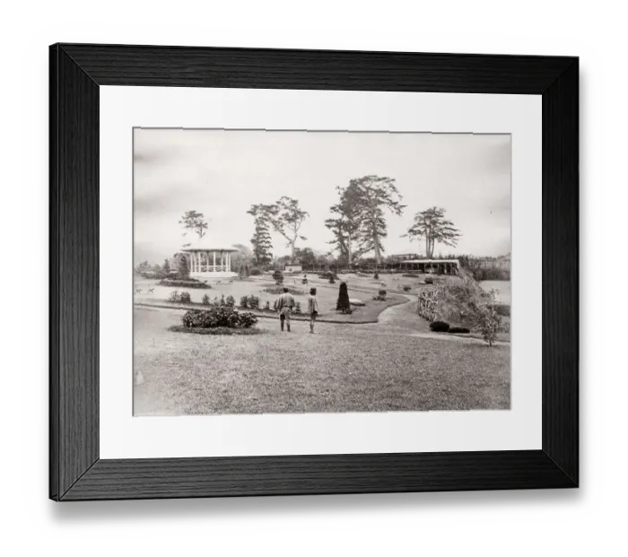 Framed Print : 1871 Japan - the Bluff Gardens Yokohama - from The Far East magazine