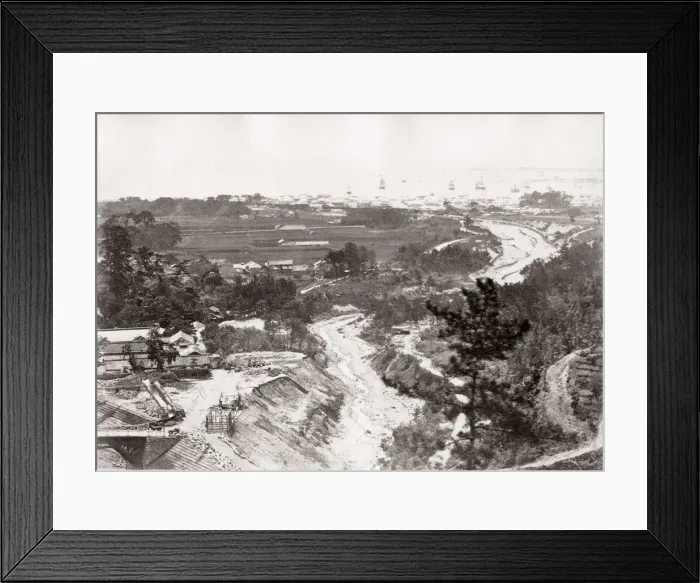 Framed Print : 1871 Japan - view to the east of Kobe - from The Far East magazine Framed Print : 1871 Japan - view to the east of Kobe - from The Far East magazine