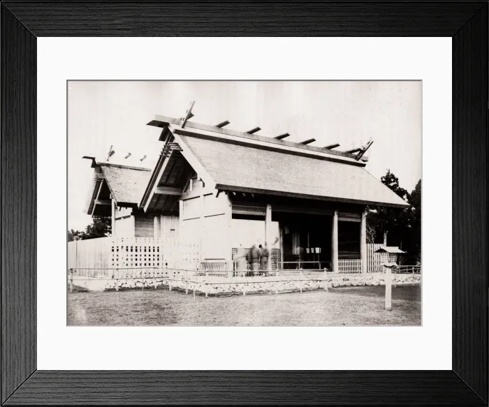 Framed Print : 1871 Japan - sun goddess Ameratsu Shinto shrine at Noge - from The Far East magazine Framed Print : 1871 Japan - sun goddess Ameratsu Shinto shrine at Noge - from The Far East magazine