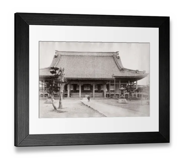 Framed Print : 1871 Japan - Nishi Monzeki temple Yedo Tokyo burned 1872 - from The Far East magazine Framed Print : 1871 Japan - Nishi Monzeki temple Yedo Tokyo burned 1872 - from The Far East magazine