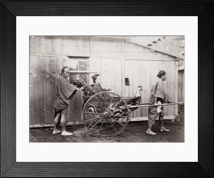 Framed Print : c. 1871 Japan - woman in a rickshaw - from The Far East magazine Framed Print : c. 1871 Japan - woman in a rickshaw - from The Far East magazine