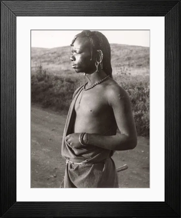 Framed Print : 1940s East Africa Kenya Msai tribe warriors Framed Print : 1940s East Africa Kenya Msai tribe warriors