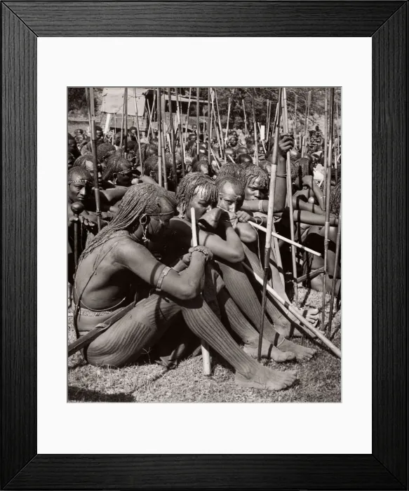 Framed Print : 1940s East Africa Kenya Msai tribe warriors Framed Print : 1940s East Africa Kenya Msai tribe warriors