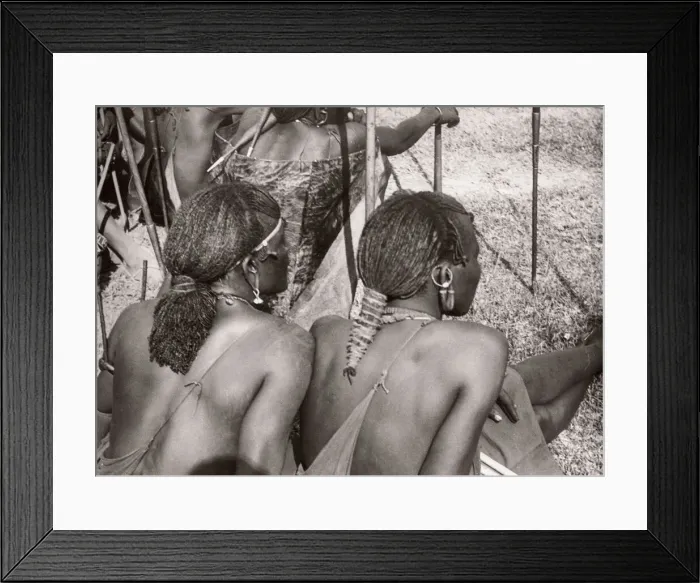 Framed Print : 1940s East Africa Kenya Msai tribe warriors Framed Print : 1940s East Africa Kenya Msai tribe warriors