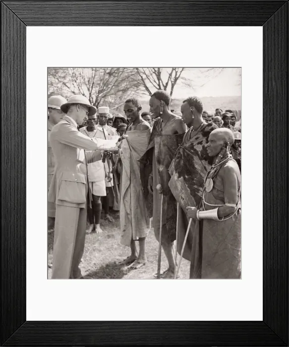 Framed Print : 1940s East Africa Kenya Msai tribe warriors Framed Print : 1940s East Africa Kenya Msai tribe warriors