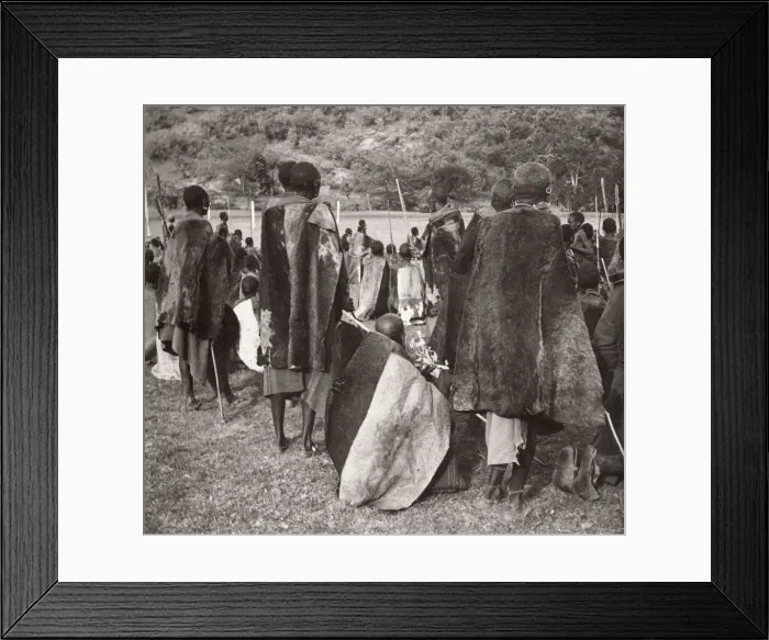 Framed Print : 1940s East Africa Kenya Msai tribe warriors Framed Print : 1940s East Africa Kenya Msai tribe warriors