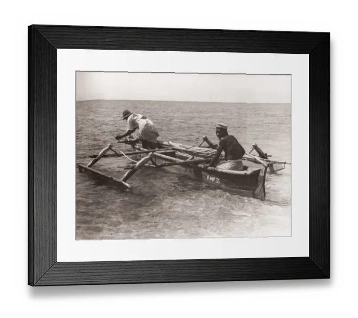 Framed Print : 1940s East Africa - fishermen boats Mombasa Kenya