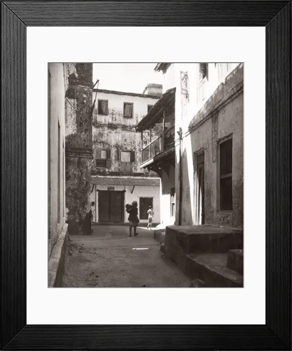 Framed Print : 1940s East Africa - street in Mombasa Kenya Framed Print : 1940s East Africa - street in Mombasa Kenya