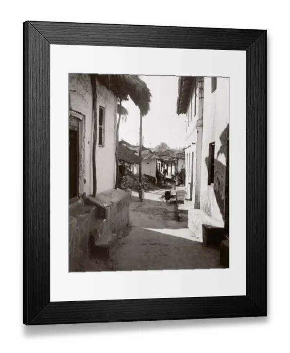 Framed Print : 1940s East Africa - street in Mombasa Kenya Framed Print : 1940s East Africa - street in Mombasa Kenya