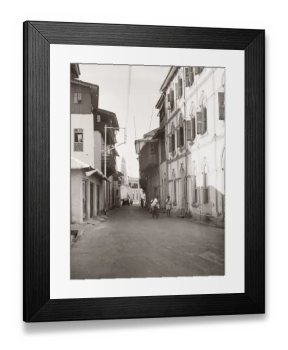 Framed Print : 1940s East Africa - street in Mombasa Kenya Framed Print : 1940s East Africa - street in Mombasa Kenya