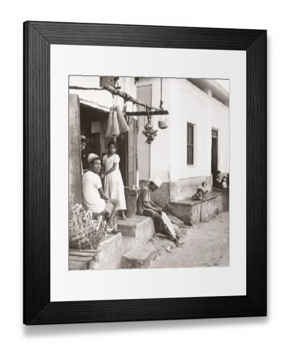 Framed Print : 1940s East Africa - street in Mombasa Kenya Framed Print : 1940s East Africa - street in Mombasa Kenya