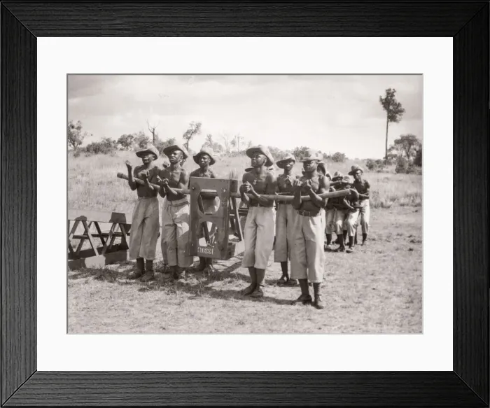 Framed Print : 1940s East Africa - askari soldiers training Framed Print : 1940s East Africa - askari soldiers training