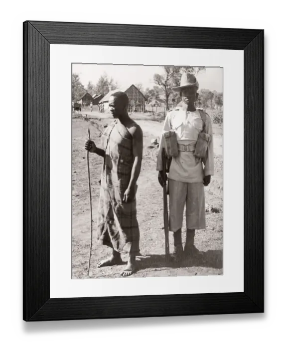 Framed Print : 1940s East Africa - army recruits training camp - new recruit Framed Print : 1940s East Africa - army recruits training camp - new recruit