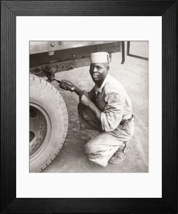 Framed Print : 1940s East Africa - army driver Framed Print : 1940s East Africa - army driver