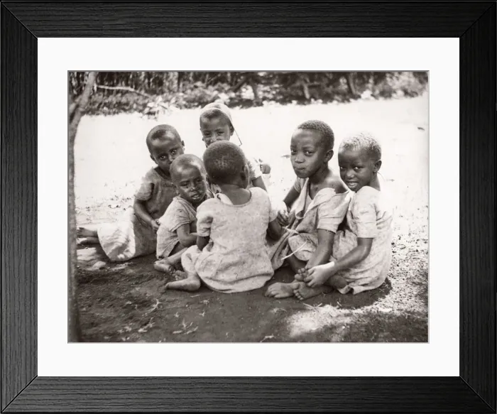 Framed Print : 1940s East Africa - Kikuyu children Kenya Framed Print : 1940s East Africa - Kikuyu children Kenya
