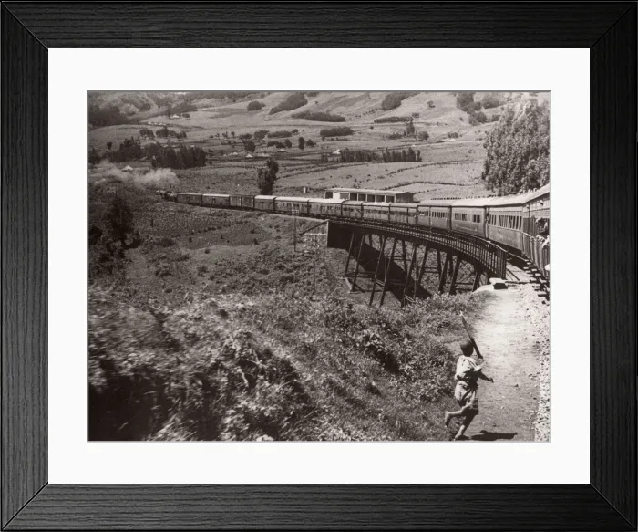Framed Print : 1940s East Africa - train Limuru escarpment, Kenya Framed Print : 1940s East Africa - train Limuru escarpment, Kenya