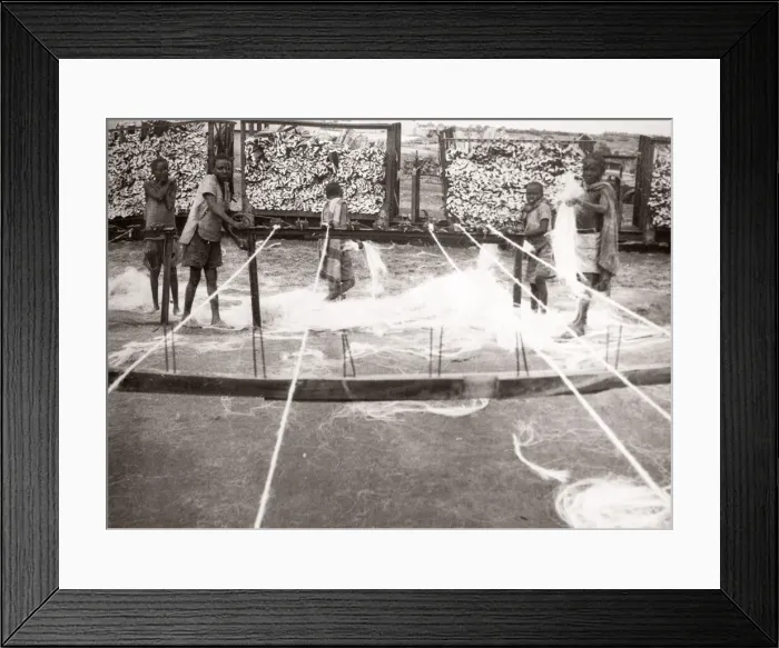 Framed Print : 1940s East Africa - making sisal, Kenya Framed Print : 1940s East Africa - making sisal, Kenya
