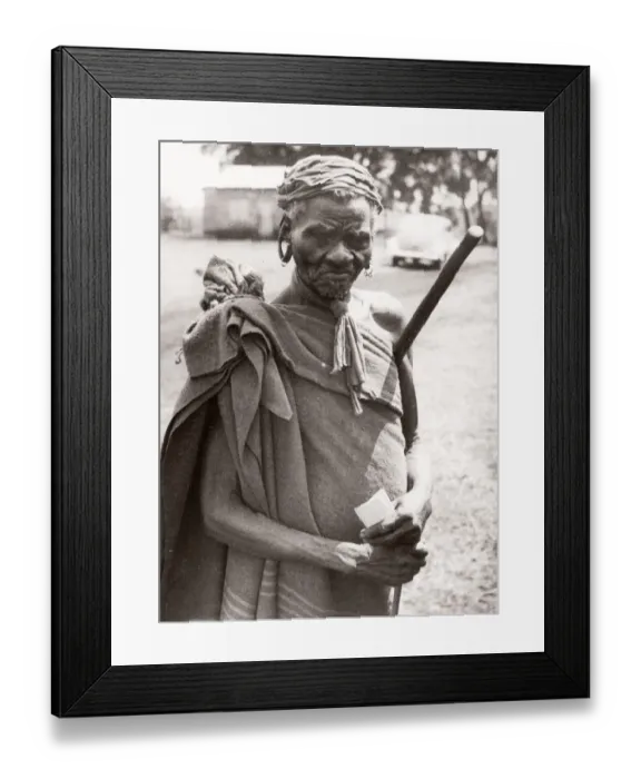 Framed Print : 1940s East Africa elderly Kikuyu man, Kiamba reserve Framed Print : 1940s East Africa elderly Kikuyu man, Kiamba reserve