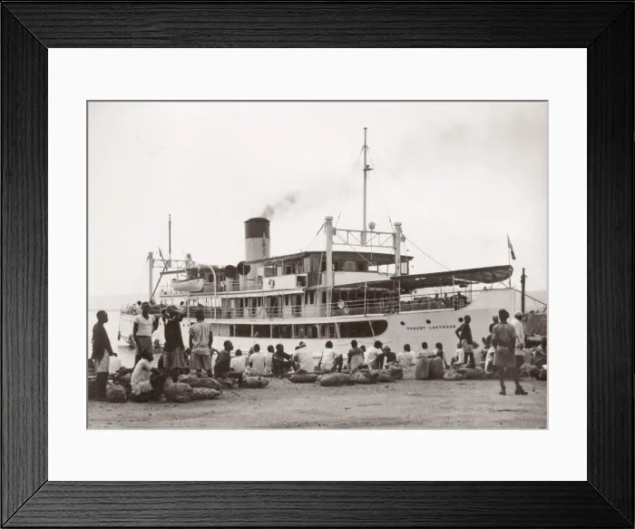 Framed Print : 1940s East Africa - passenger ferry Robert Lake Albert Framed Print : 1940s East Africa - passenger ferry Robert Lake Albert
