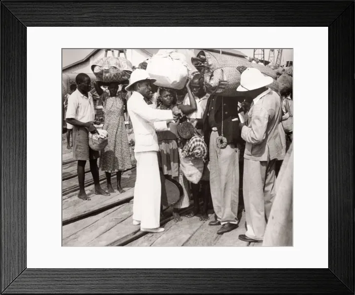 Framed Print : 1940s East Africa - passenger ferry Lake Albert Framed Print : 1940s East Africa - passenger ferry Lake Albert