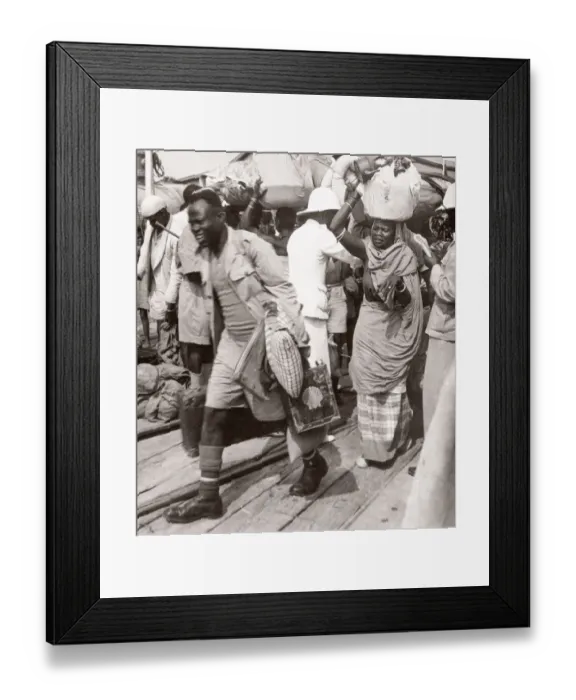 Framed Print : 1940s East Africa - passenger ferry across Lake Albert Framed Print : 1940s East Africa - passenger ferry across Lake Albert