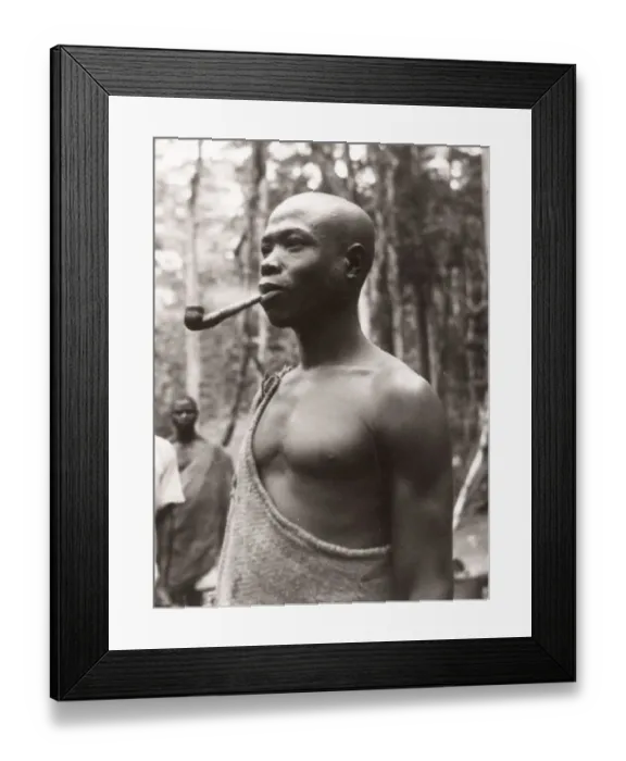 Framed Print : 1940s East Africa Uganda - Budongo forest, a woodsman Framed Print : 1940s East Africa Uganda - Budongo forest, a woodsman