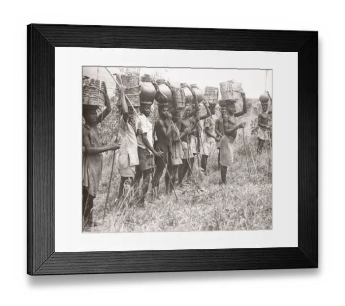 Framed Print : 1940s East Africa - Uganda - water carriers Ankole Framed Print : 1940s East Africa - Uganda - water carriers Ankole