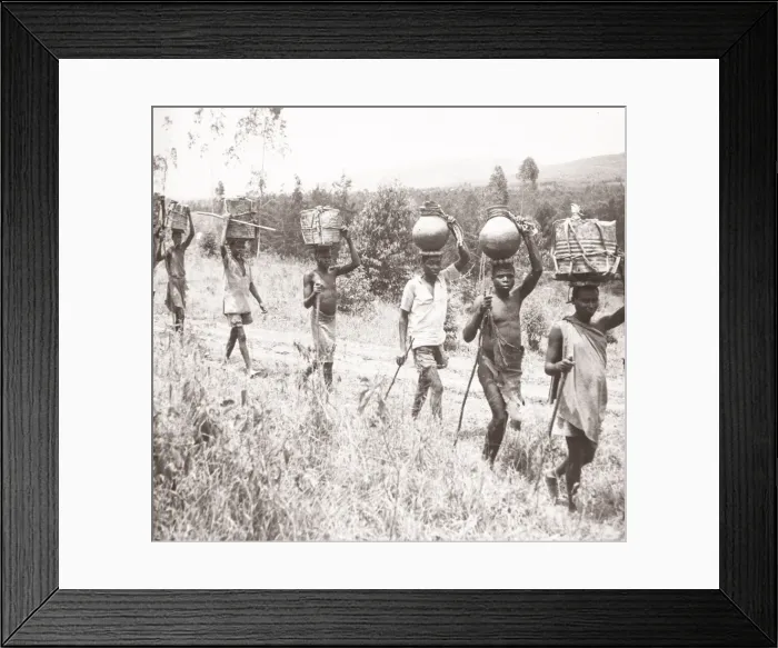 Framed Print : 1940s East Africa - Uganda - water carriers Ankole Framed Print : 1940s East Africa - Uganda - water carriers Ankole