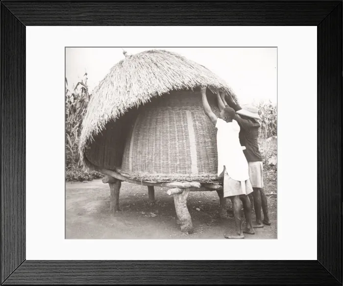 Framed Print : 1940s East Africa - Uganda - Bunyuro - a grain store Framed Print : 1940s East Africa - Uganda - Bunyuro - a grain store