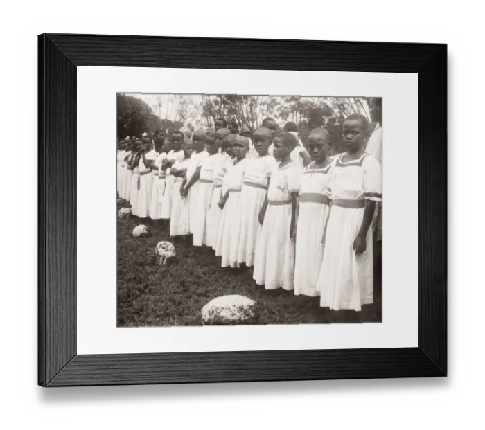 Framed Print : 1940s East Africa - Uganda girls Christian mission school