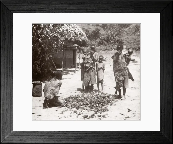 Framed Print : 1940s East Africa - Uganda - Chigga tribal group Framed Print : 1940s East Africa - Uganda - Chigga tribal group