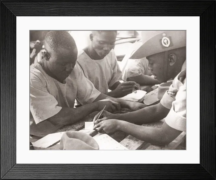 Framed Print : 1940s East Africa - training camp Kenya for African recruits Framed Print : 1940s East Africa - training camp Kenya for African recruits